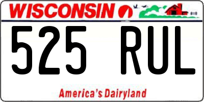 WI license plate 525RUL