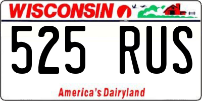 WI license plate 525RUS