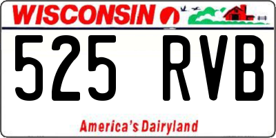 WI license plate 525RVB