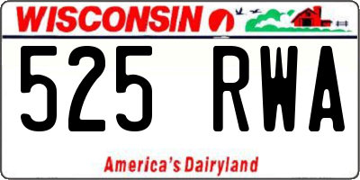 WI license plate 525RWA