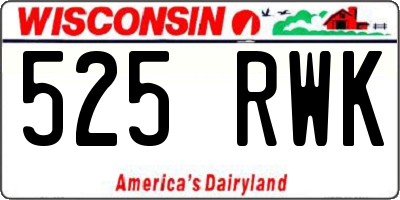WI license plate 525RWK