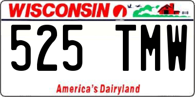 WI license plate 525TMW