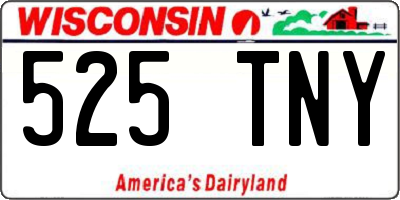 WI license plate 525TNY