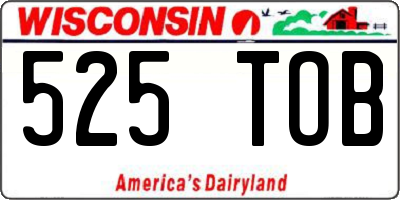 WI license plate 525TOB