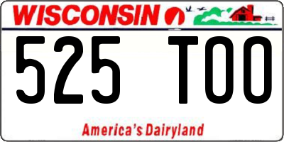 WI license plate 525TOO