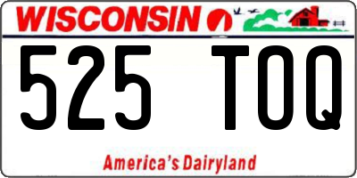 WI license plate 525TOQ