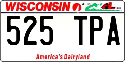 WI license plate 525TPA