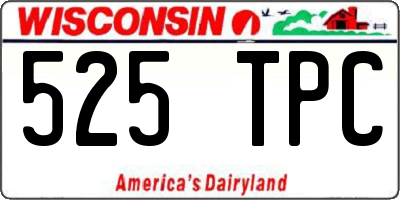 WI license plate 525TPC