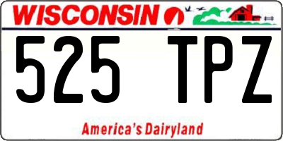 WI license plate 525TPZ