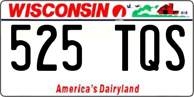 WI license plate 525TQS