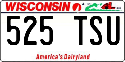 WI license plate 525TSU