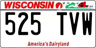 WI license plate 525TVW