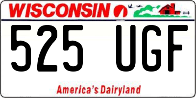 WI license plate 525UGF