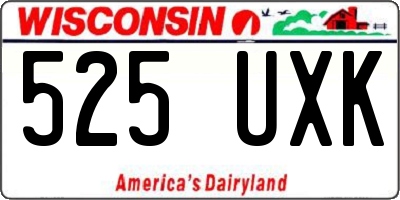 WI license plate 525UXK