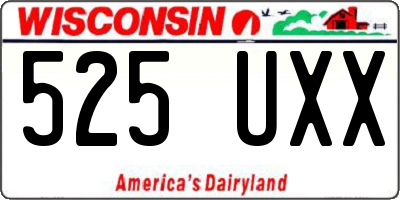WI license plate 525UXX