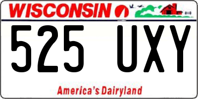 WI license plate 525UXY