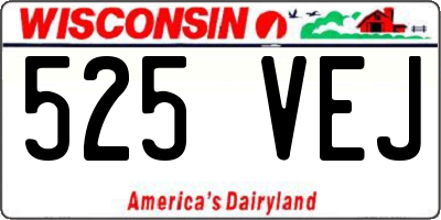 WI license plate 525VEJ