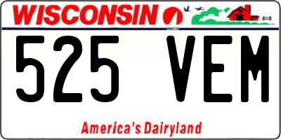 WI license plate 525VEM