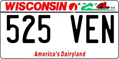 WI license plate 525VEN