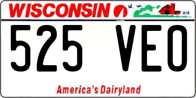WI license plate 525VEO