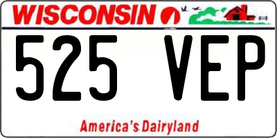 WI license plate 525VEP