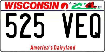 WI license plate 525VEQ
