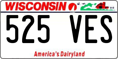 WI license plate 525VES