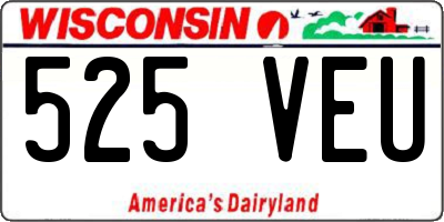 WI license plate 525VEU