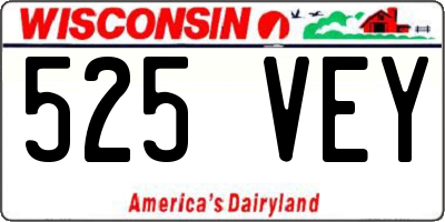 WI license plate 525VEY