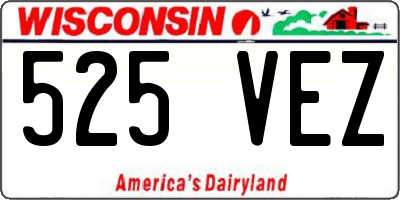 WI license plate 525VEZ