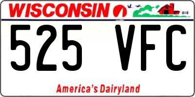 WI license plate 525VFC