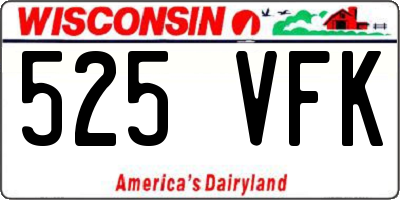 WI license plate 525VFK