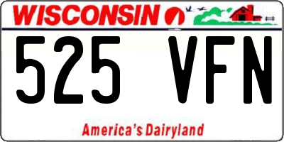 WI license plate 525VFN