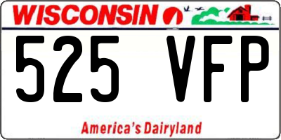 WI license plate 525VFP