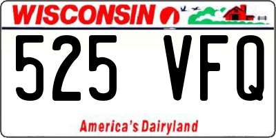 WI license plate 525VFQ