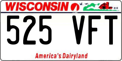 WI license plate 525VFT