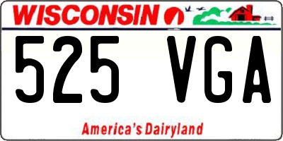WI license plate 525VGA