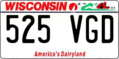 WI license plate 525VGD