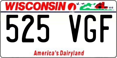 WI license plate 525VGF