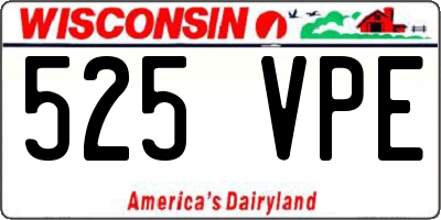 WI license plate 525VPE