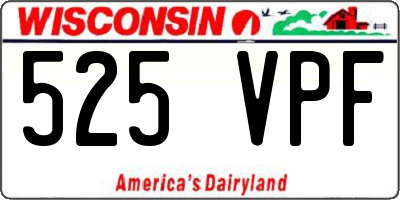 WI license plate 525VPF