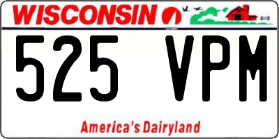 WI license plate 525VPM