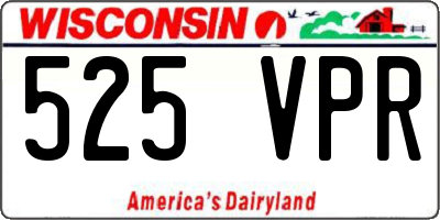 WI license plate 525VPR