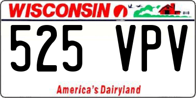 WI license plate 525VPV