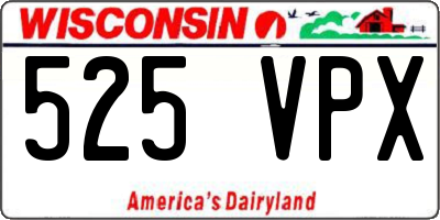 WI license plate 525VPX