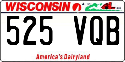 WI license plate 525VQB