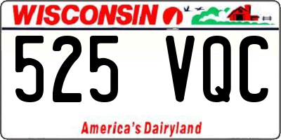 WI license plate 525VQC