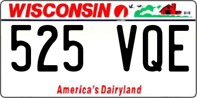 WI license plate 525VQE
