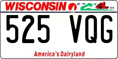 WI license plate 525VQG
