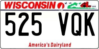 WI license plate 525VQK